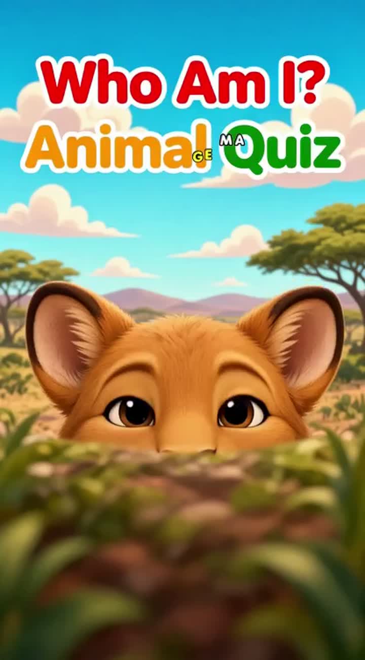 Who Am I?" Animal Quiz — AI cartoon