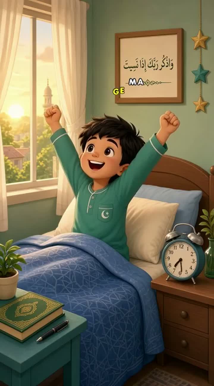A Beautiful Islamic Morning Routine — AI cartoon
