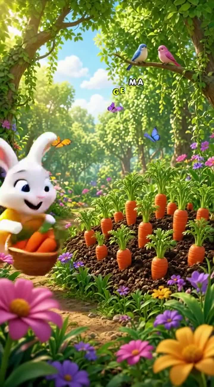 And beautiful sunny forest scenery — AI cartoon