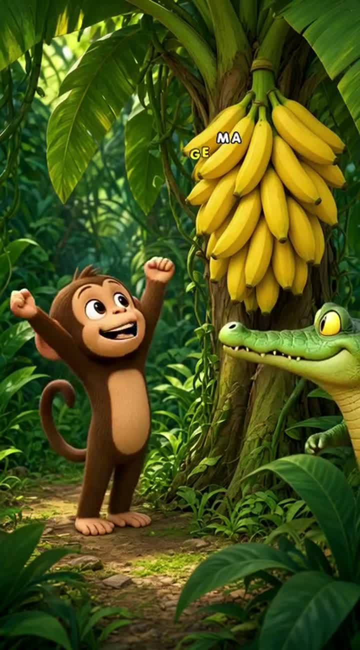 Playful character movements, and a cheerful… — AI cartoon