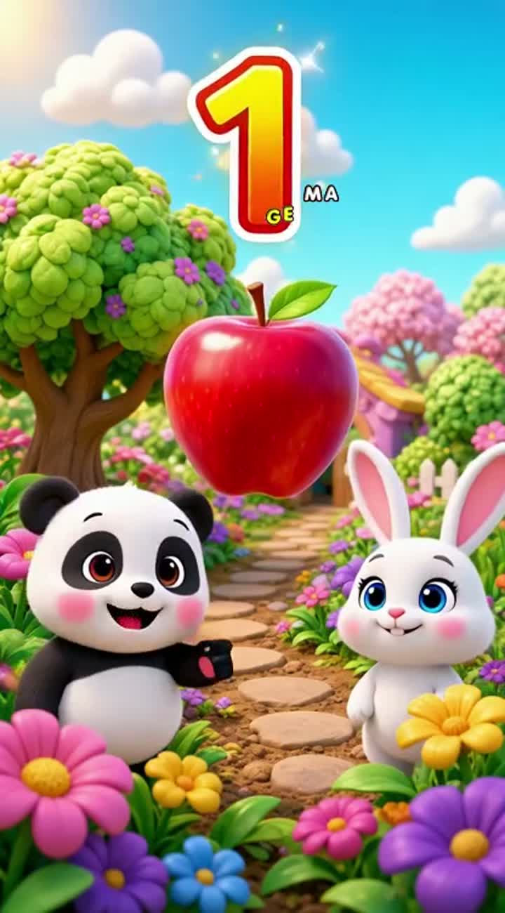 Beautiful 3D cartoon educational video for preschool children… — AI cartoon
