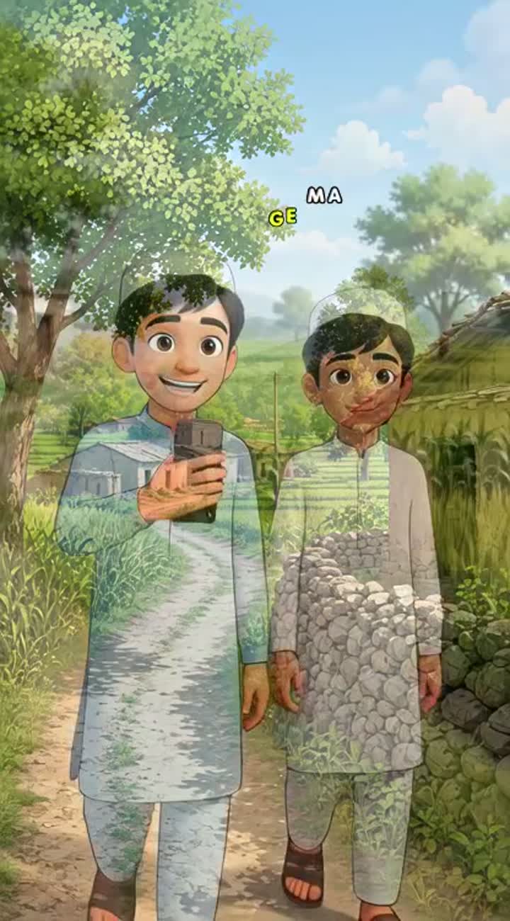 Realistic vertical 9:16 vlog video of two brothers… — AI cartoon