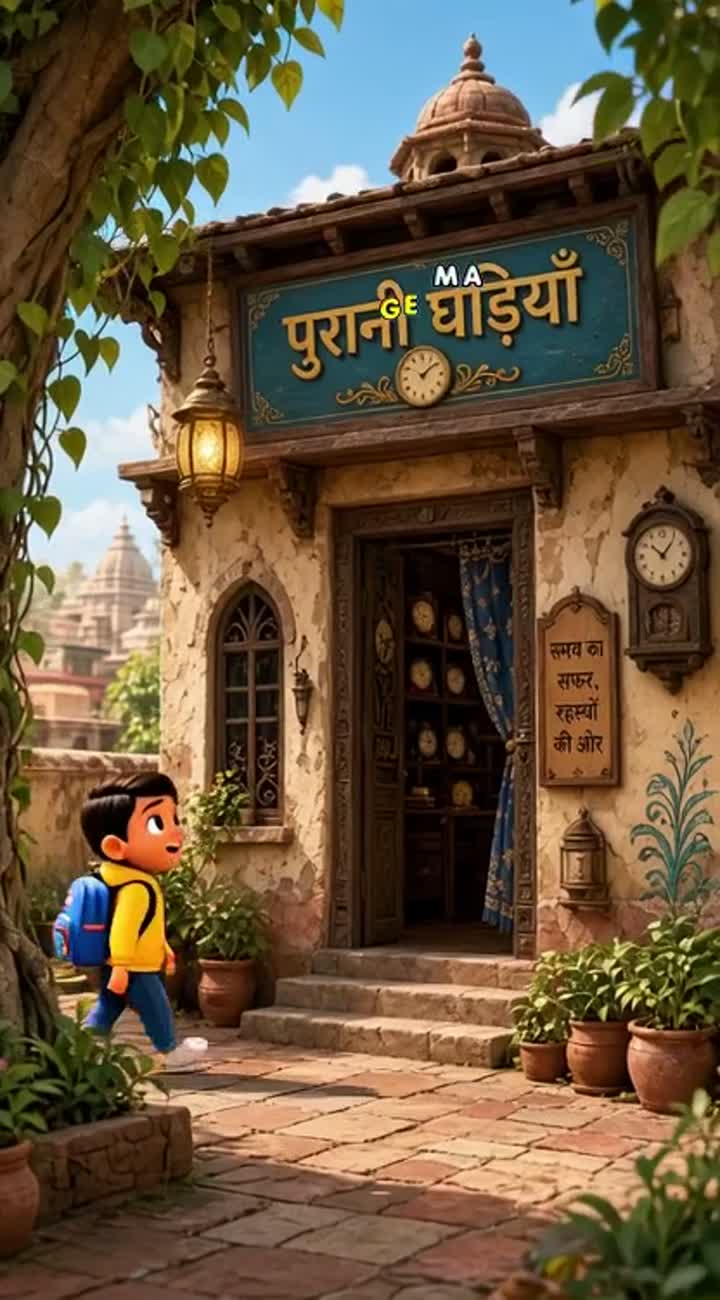 Cinematic 3D cartoon adventure movie in Hindi titled "रहस्यमयी… — AI cartoon