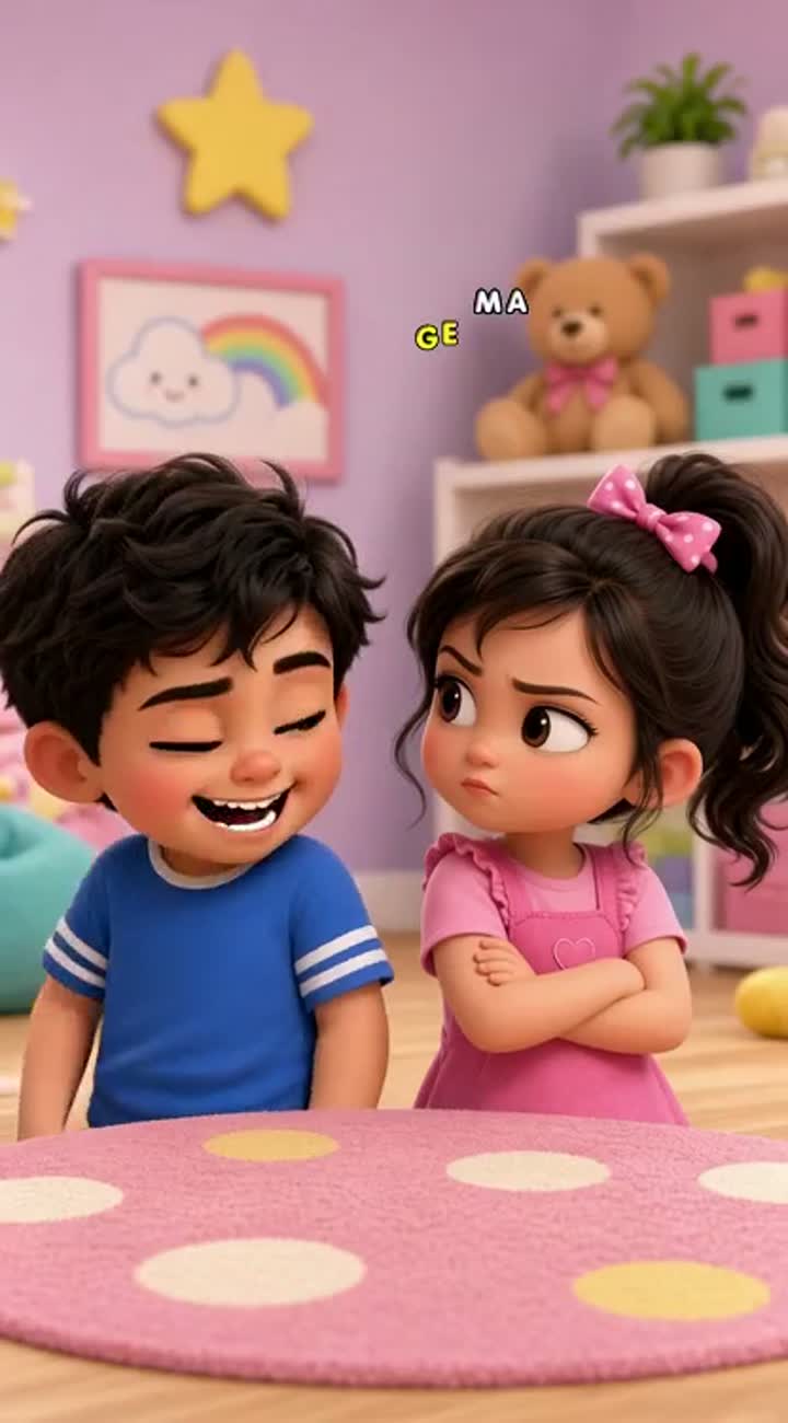 Funny, cute baby cartoon for YouTube Shorts in vertical 9:16 format — AI cartoon