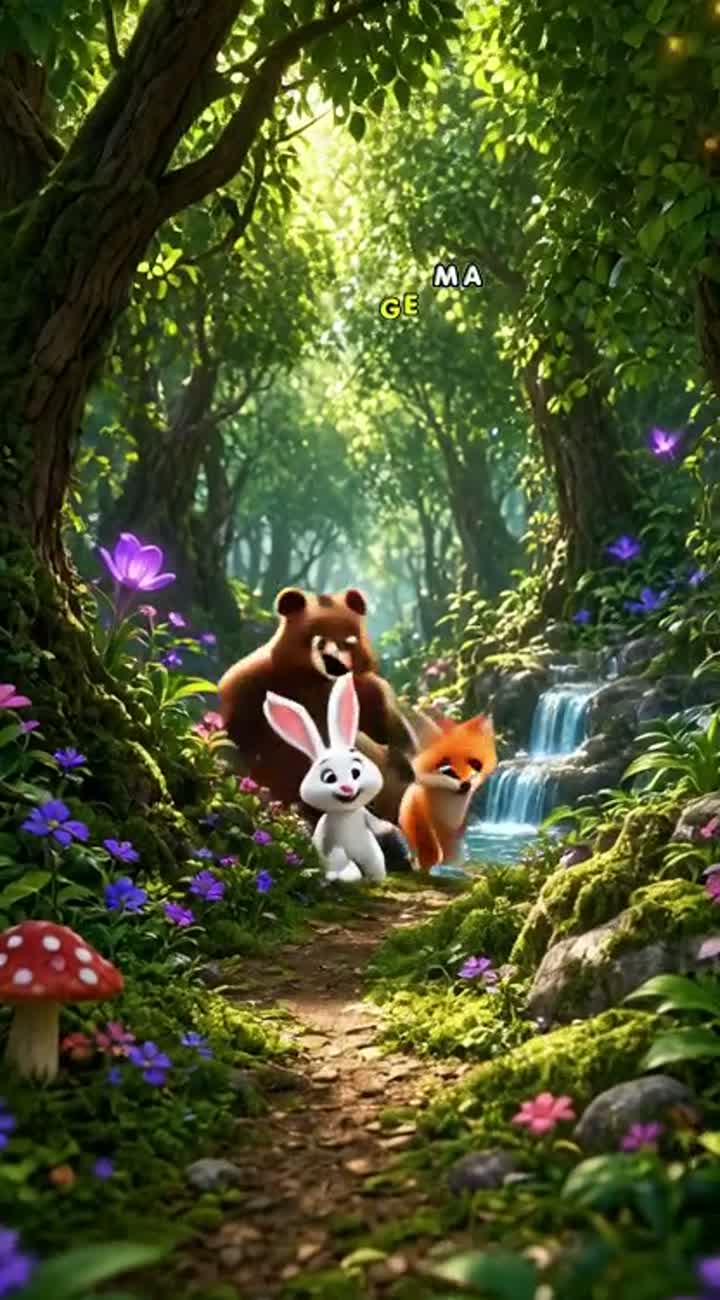 Adventure in the Magical Forest — AI cartoon