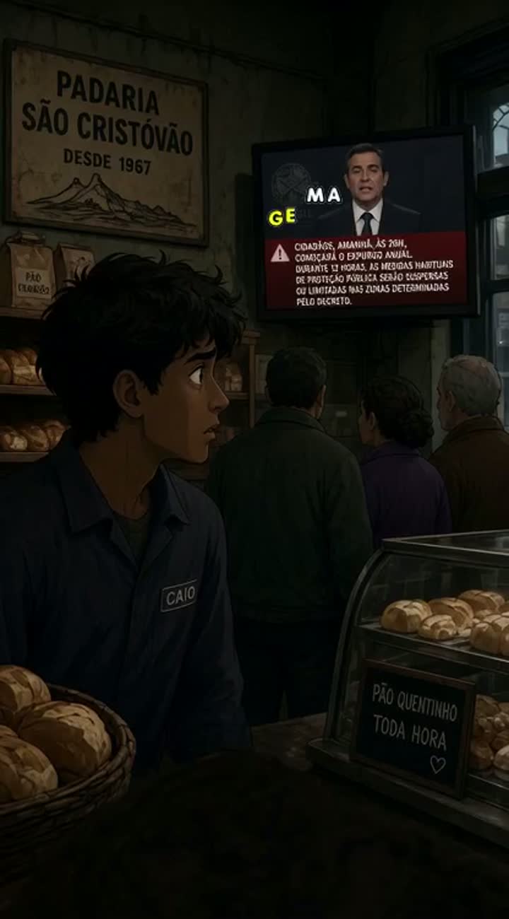 Cena 1 - A notícia — AI cartoon