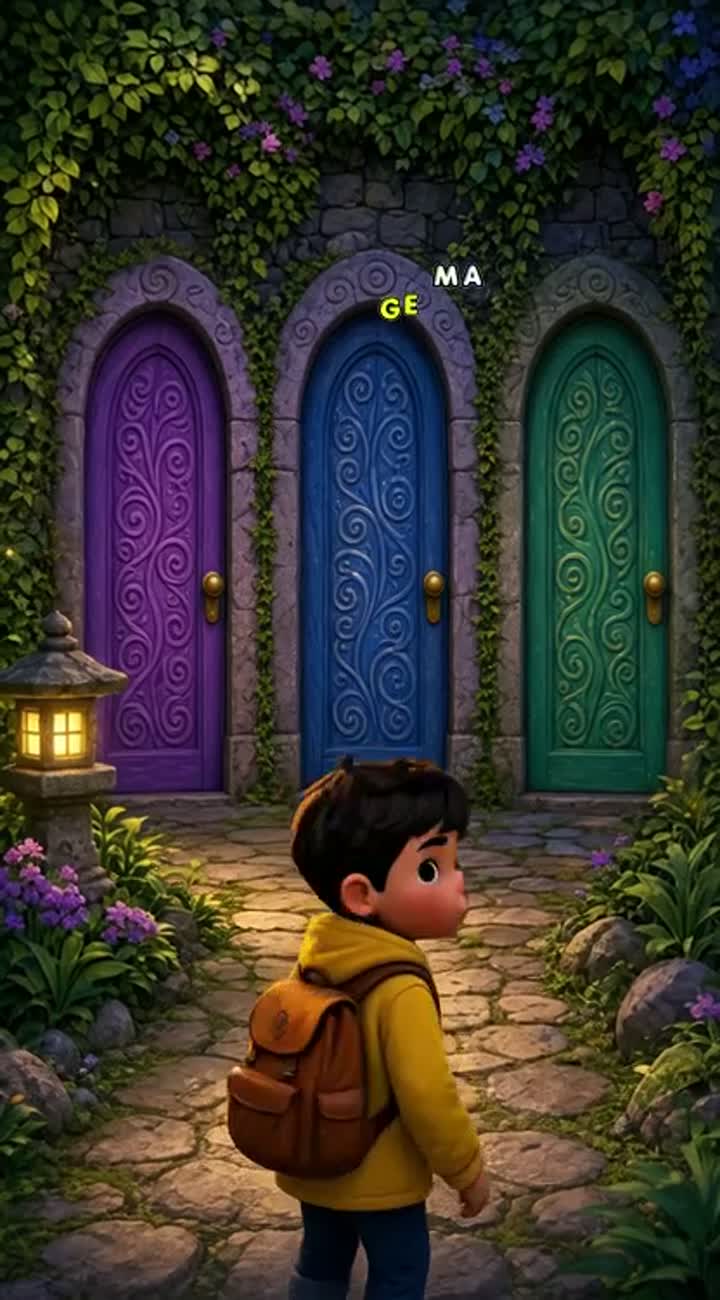 The Magic Door — AI cartoon