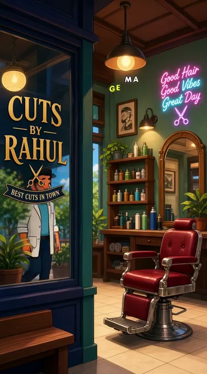 A best barber and everyone like him and known him for best haircut — AI cartoon