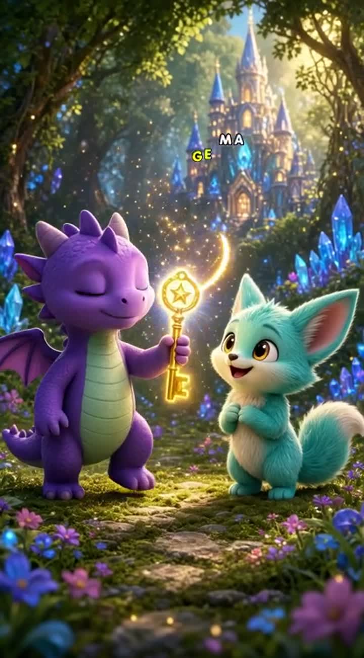 A beautiful, professional-quality cinematic 3D children's fantasy… — AI cartoon