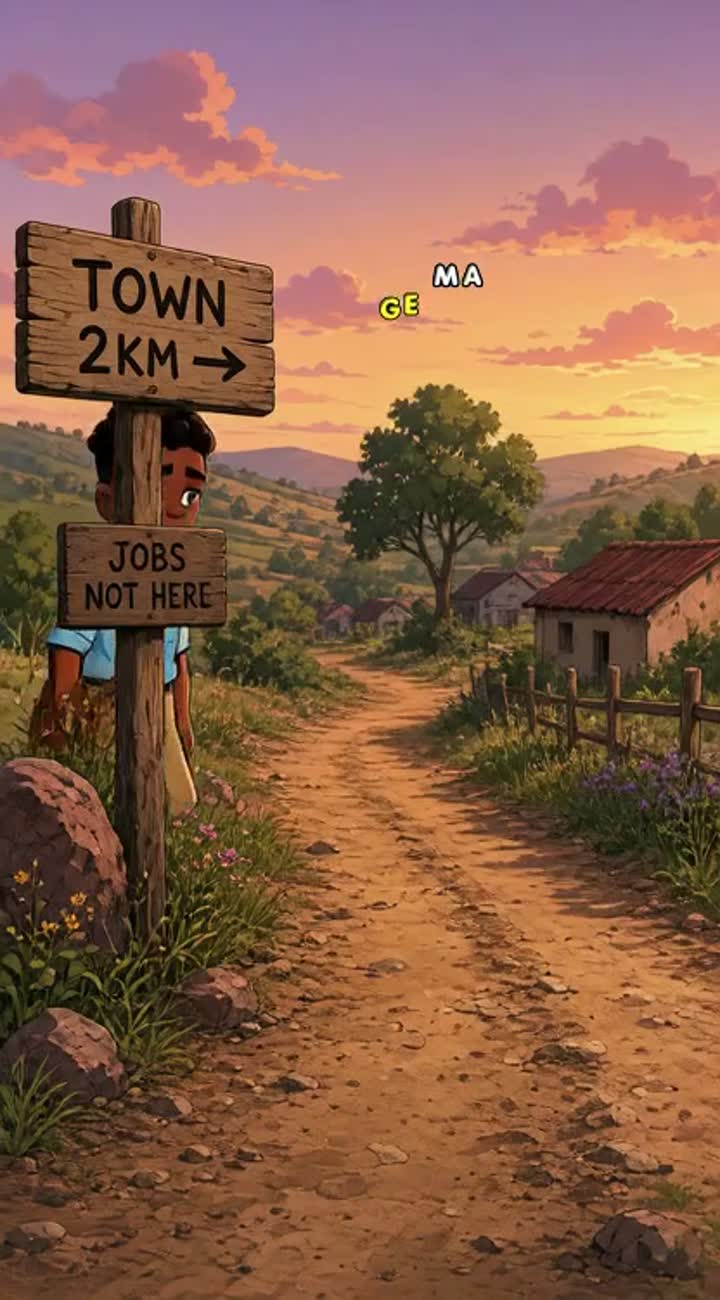 A shot person looking for a job and walked a long distance… — AI cartoon