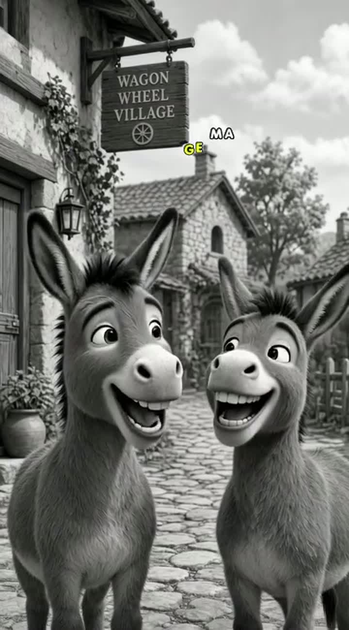 Funny 3D cartoon video of two donkeys talking to each other… — AI cartoon