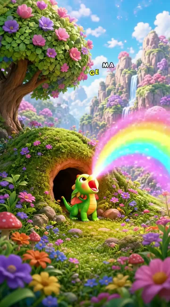 The Baby Dragon Who Sneezed Rainbows! — AI cartoon