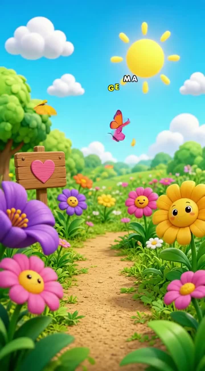 Colorful 3D cartoon music video for toddlers, — AI cartoon