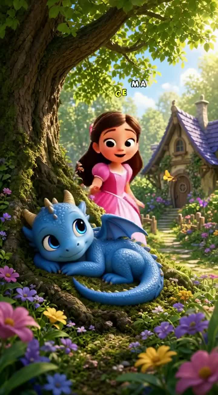 THE LITTLE BLUE DRAGON AND THE MAGICAL STAR — AI cartoon