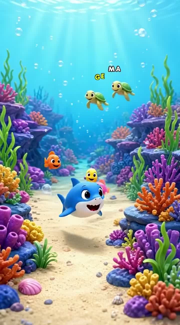 Colorful 3D cartoon for preschool children featuring an adorable… — AI cartoon