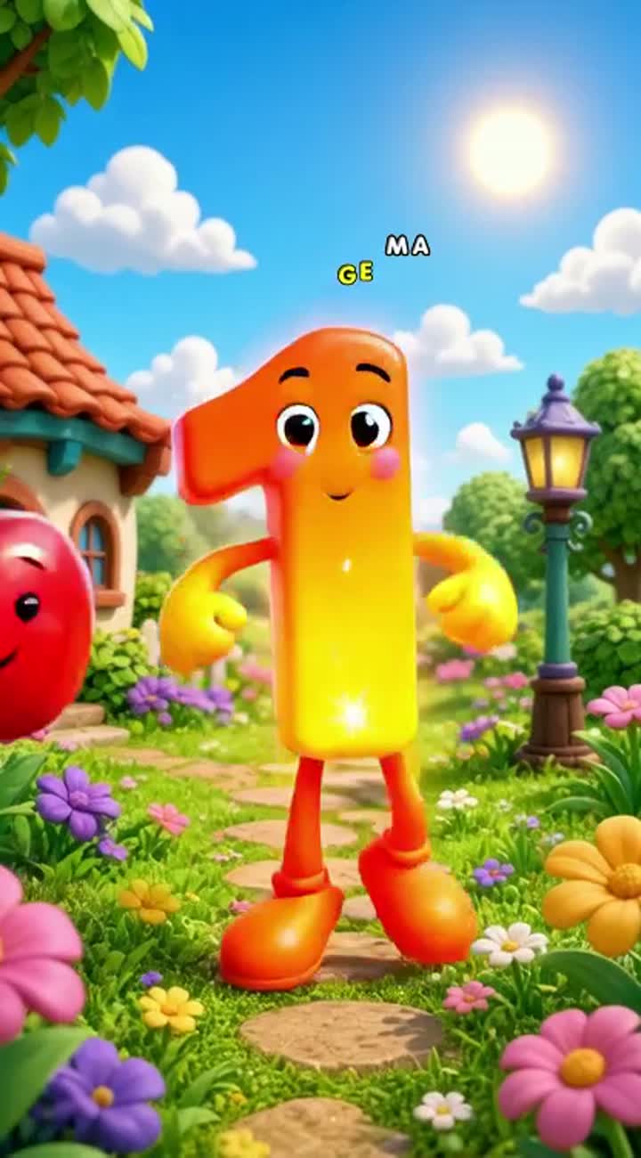 Fun, colourful 3D cartoon video teaching kids numbers 1-10 — AI cartoon