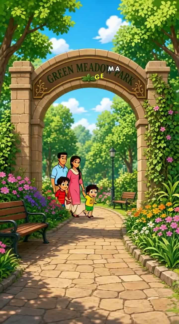 A happy family-Ashish, his wife Shilpi, and their two beloved… — AI cartoon
