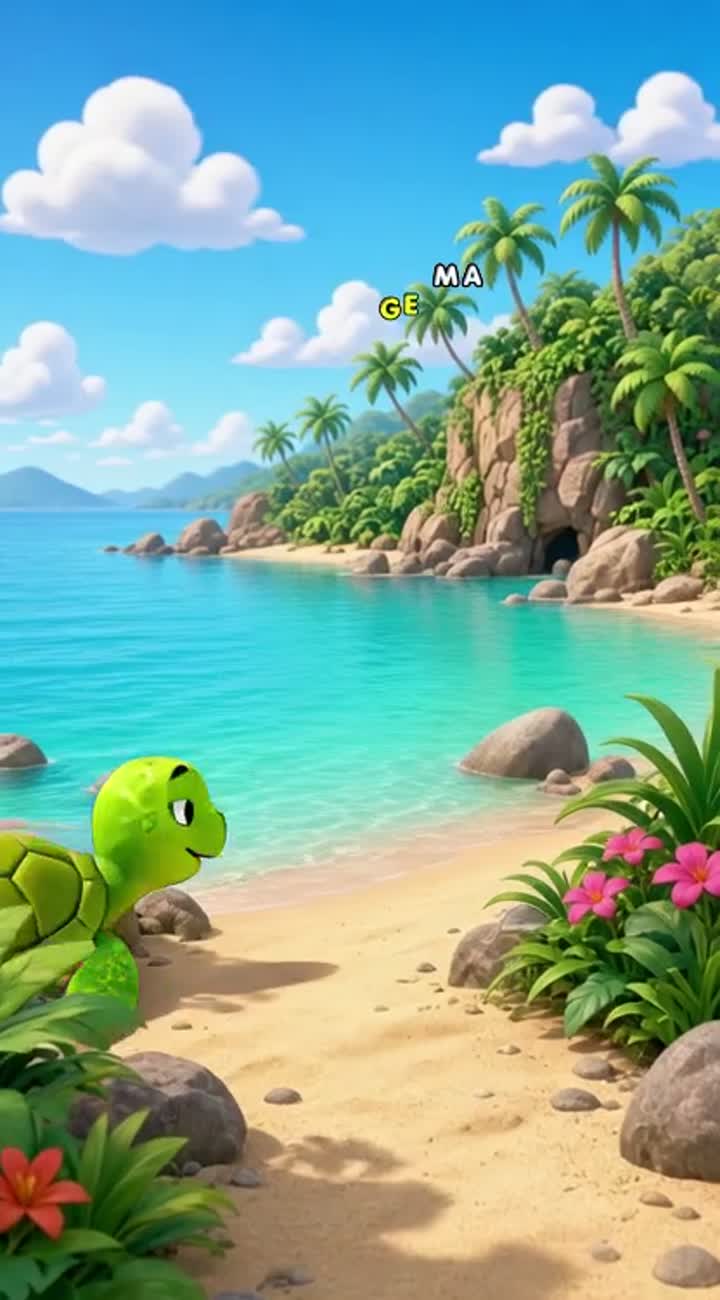 Lulu the turtl and popo Animated cartoon with smooth animation… — AI cartoon