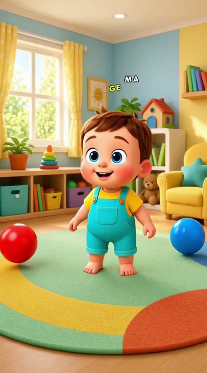Original 3D preschool cartoon called "Bobo Learns Colors." Bobo… — AI cartoon