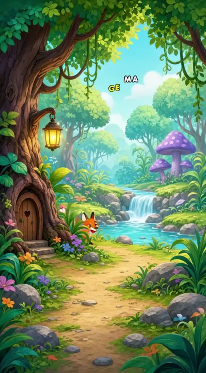 Short funny kids cartoon about a magical forest where the animals… — AI cartoon