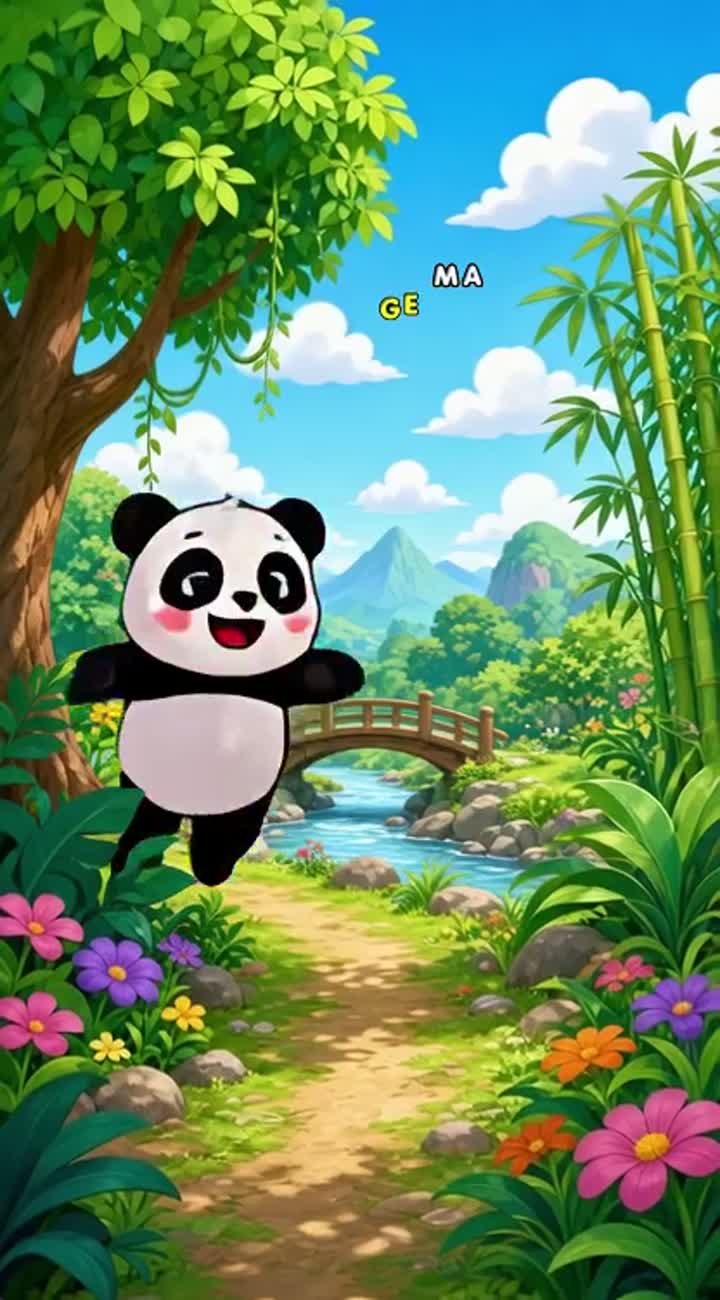 A tiny panda pip dancing and singing rhymes and dancing — AI cartoon