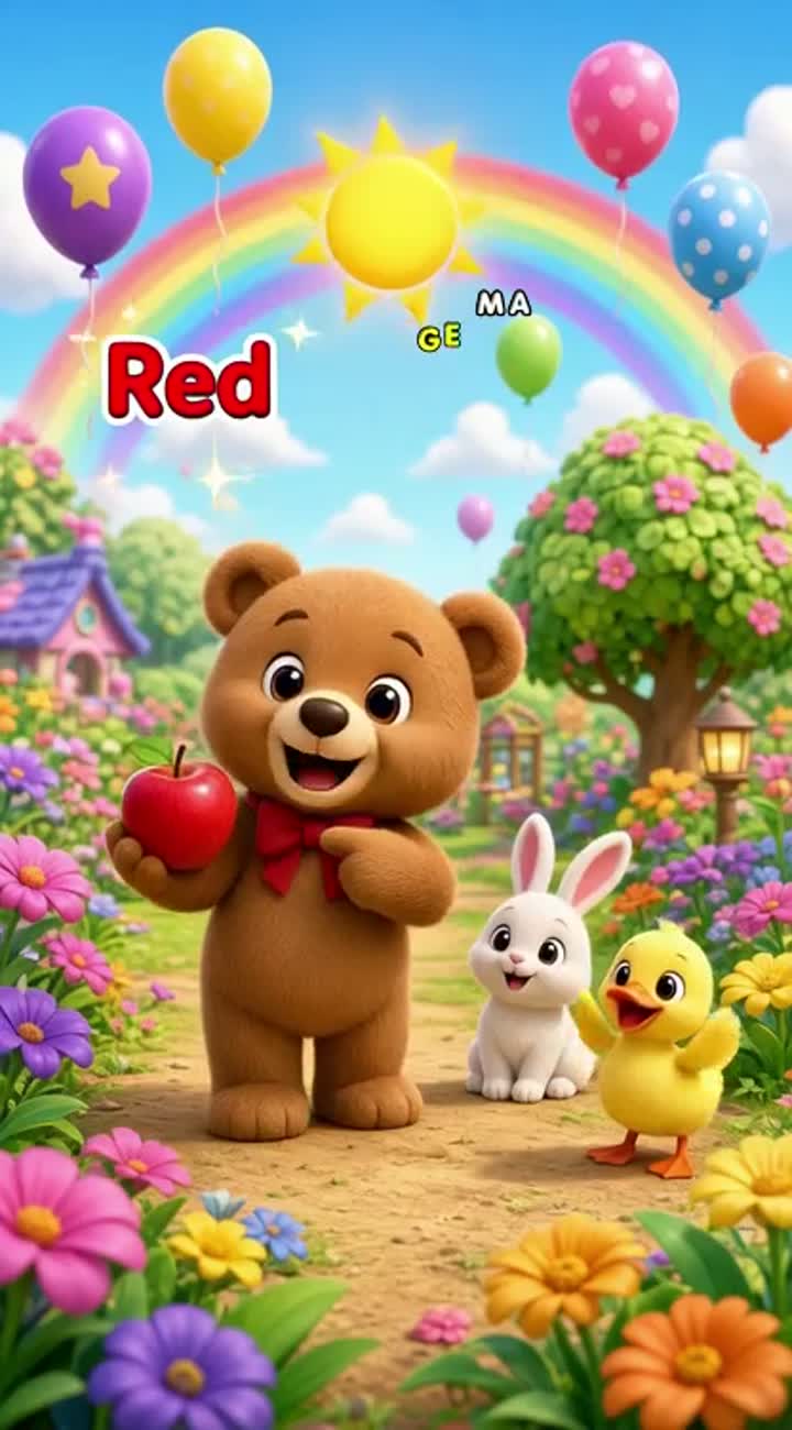 Colourful, fun 3D cartoon video for toddlers aged 2-4 years… — AI cartoon