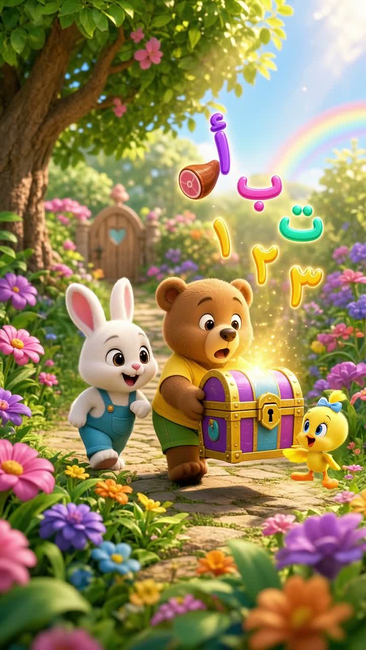Premium-quality 3D animated children's cartoon in a bright magical… — AI cartoon