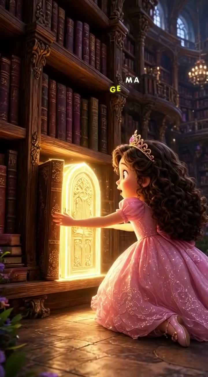 Crie uma animação 3D de conto de fadas com uma princesinha… — AI cartoon