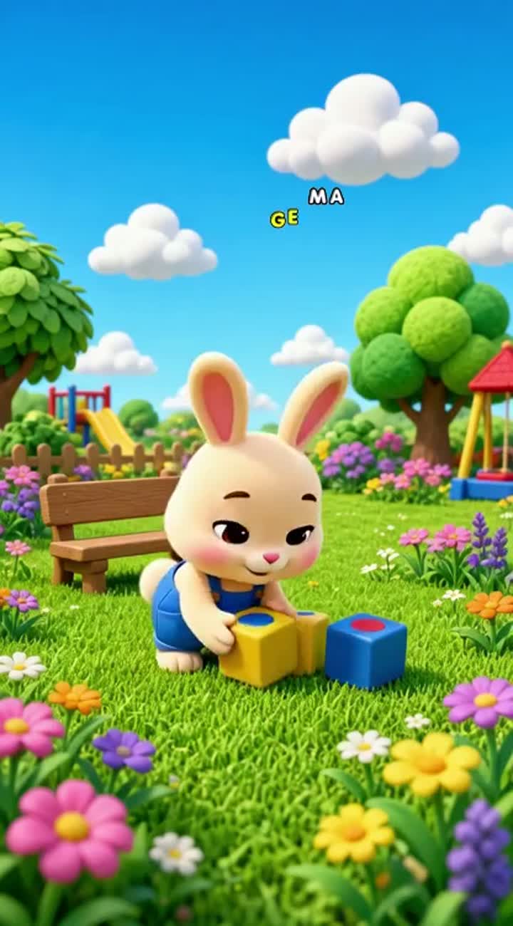 Cute, colourful 3D animated cartoon for preschool children aged 2-5 — AI cartoon