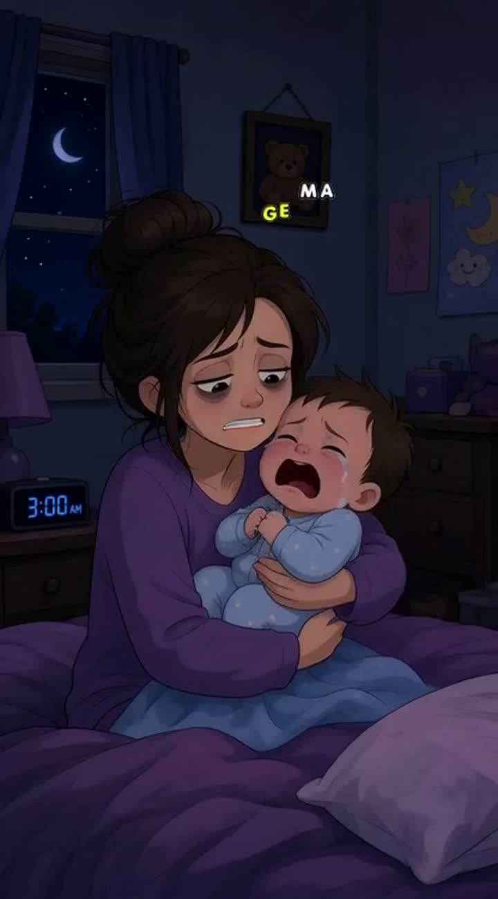 Mum - exhausted, sleepy voice — AI cartoon