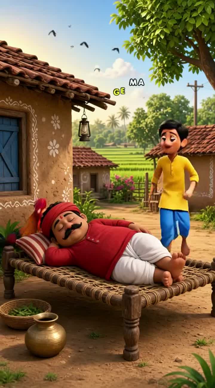 Funny 3D animated cartoon video about two Indian village friends… — AI cartoon