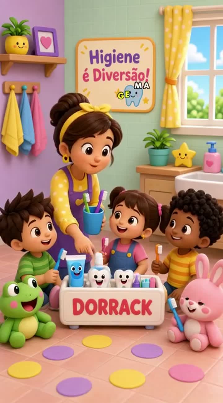 Crie uma música infantil educativa, alegre e divertida… — AI cartoon