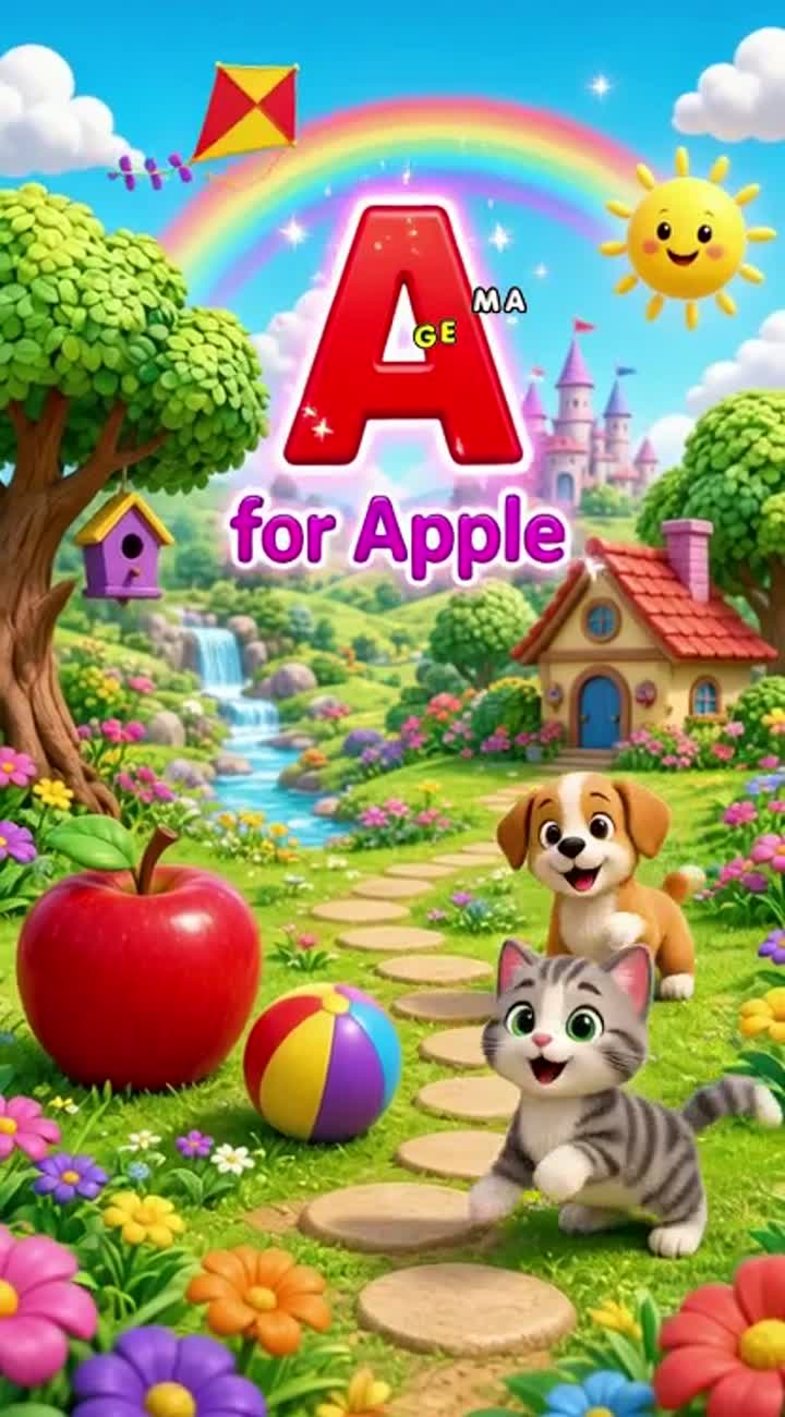 Colorful and fun 3D animated A to Z alphabet song for preschool kids — AI cartoon