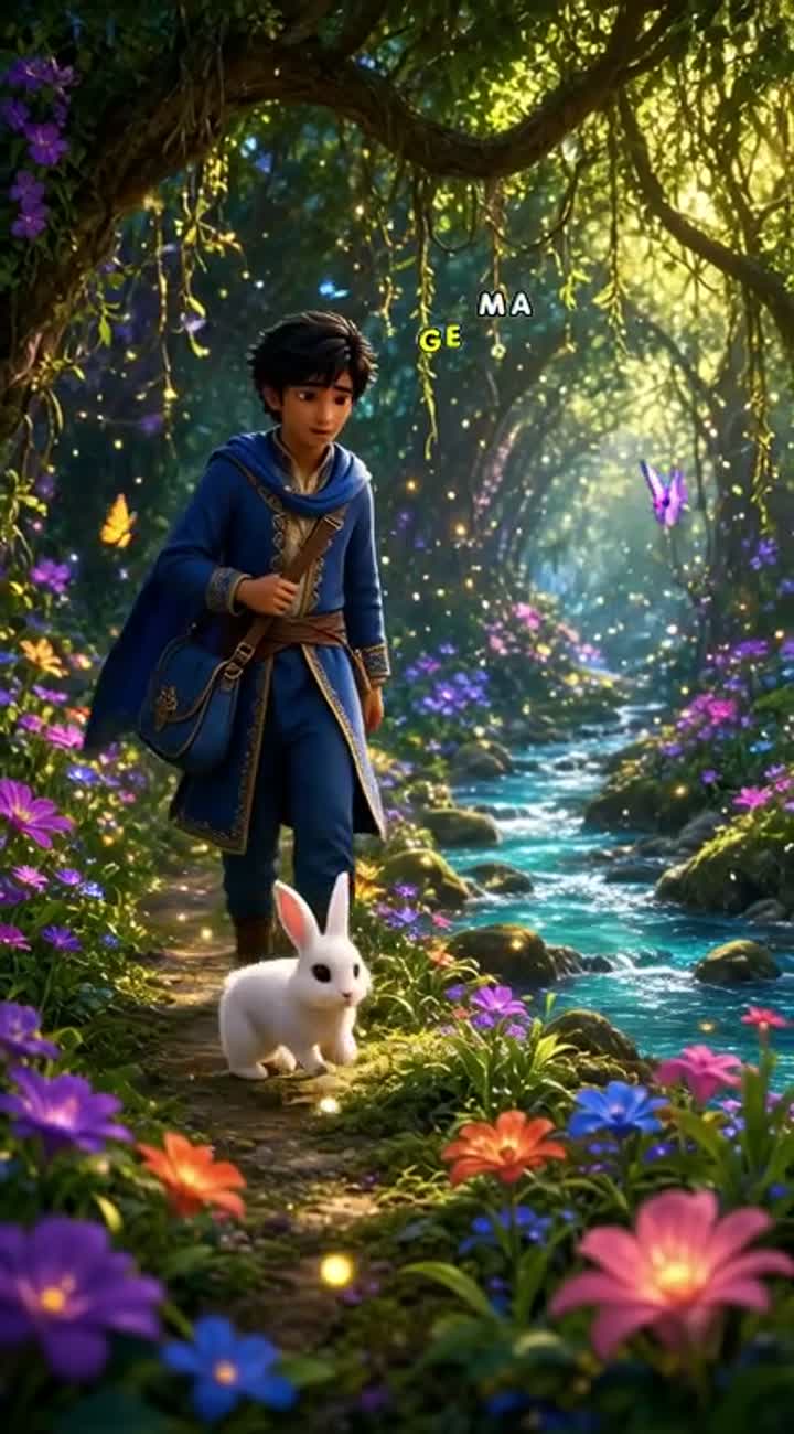 A high-quality 3D animated fantasy scene in a vibrant… — AI cartoon