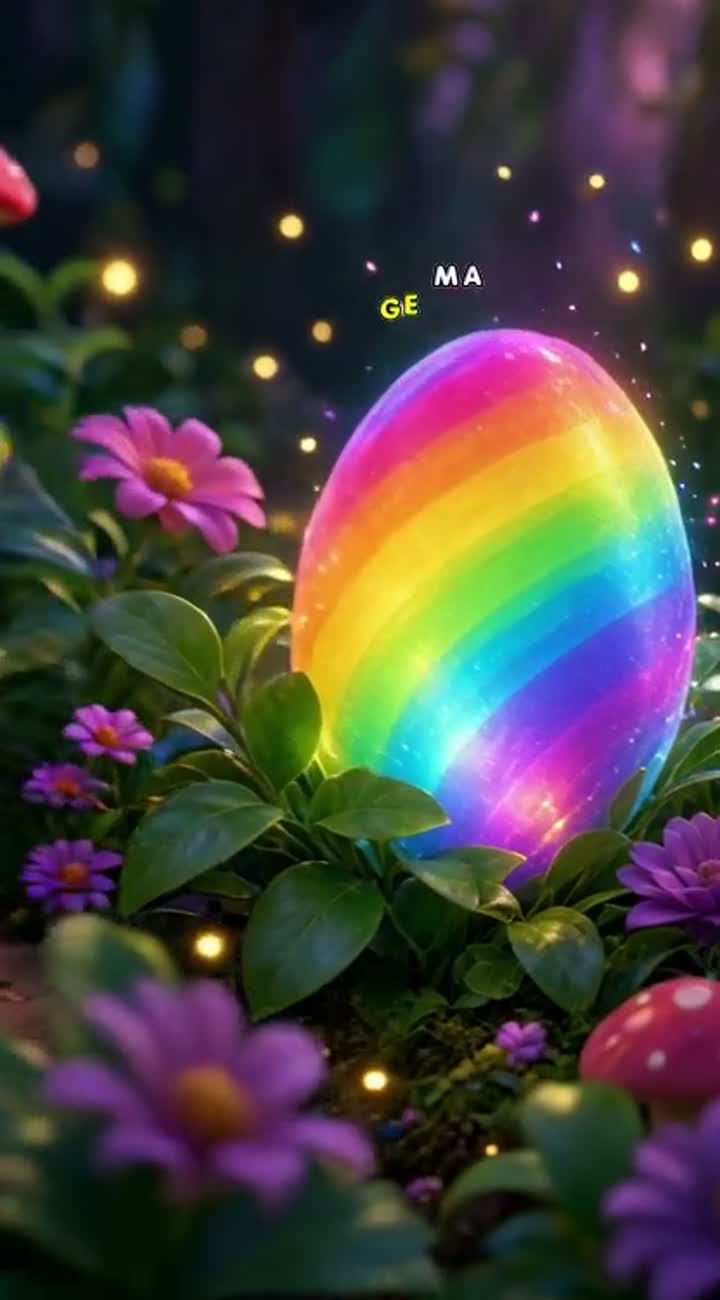 The Mystery Rainbow Egg! — AI cartoon