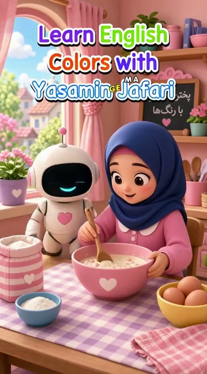 A shy robot learns to bake,Create a colorful cartoon video… — AI cartoon