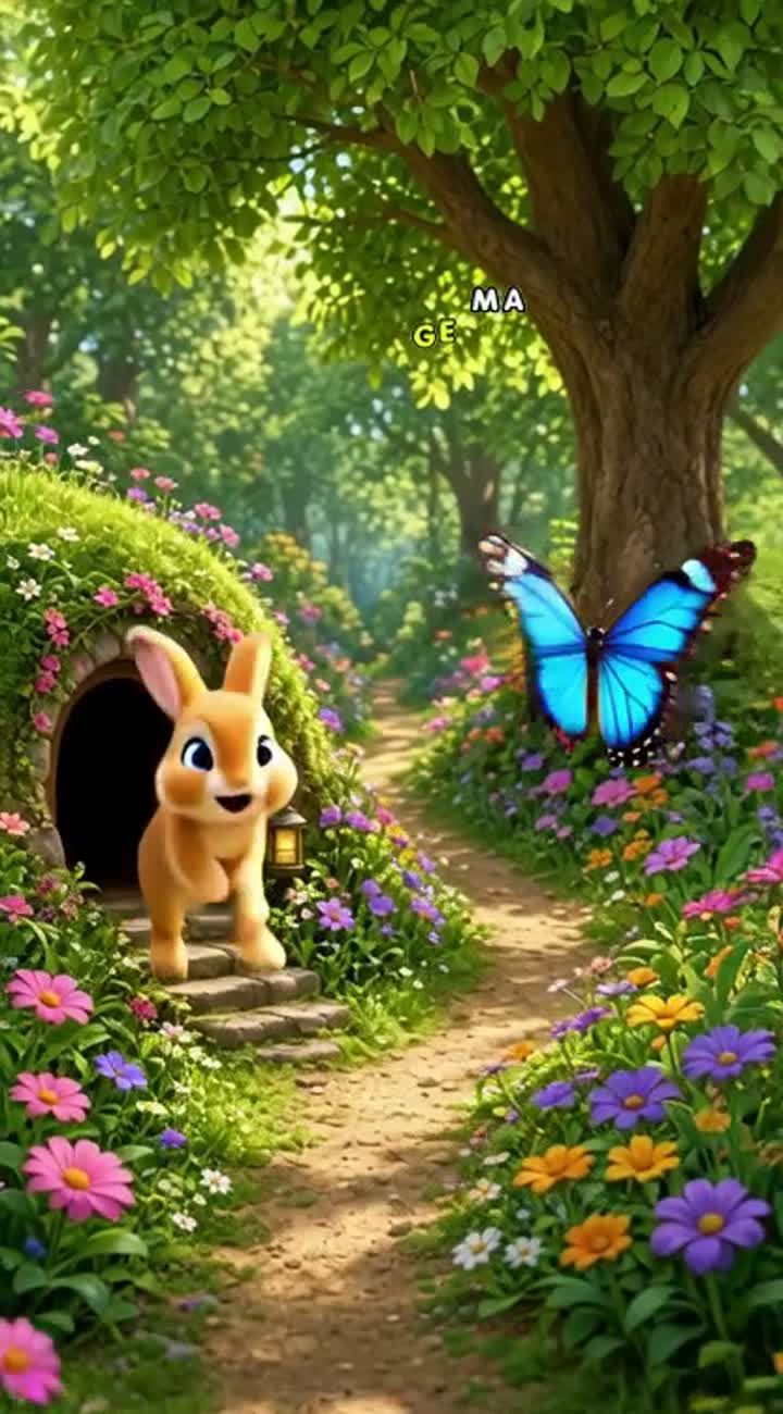 A vibrant, colourful animated cartoon set in a beautiful forest… — AI cartoon
