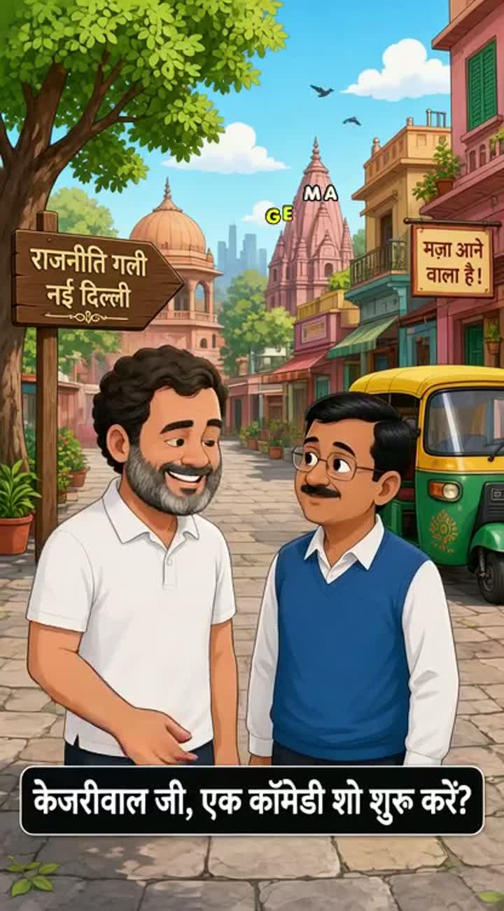 Funny 2D cartoon animation featuring cartoon versions of Rahul… — AI cartoon