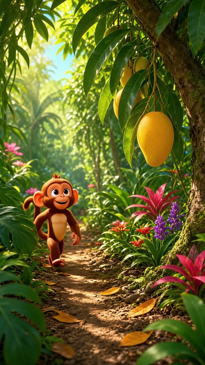 Scene 1: Miko Finds a Mango — AI cartoon