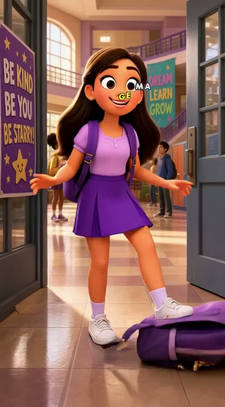 The Girl Who Thought She Was the Main Character — AI cartoon