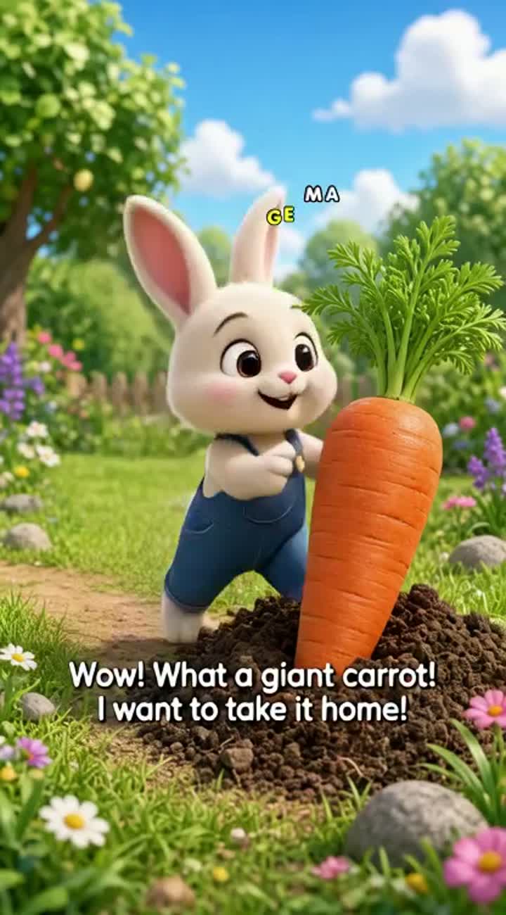 Minku's Giant Carrot! — AI cartoon