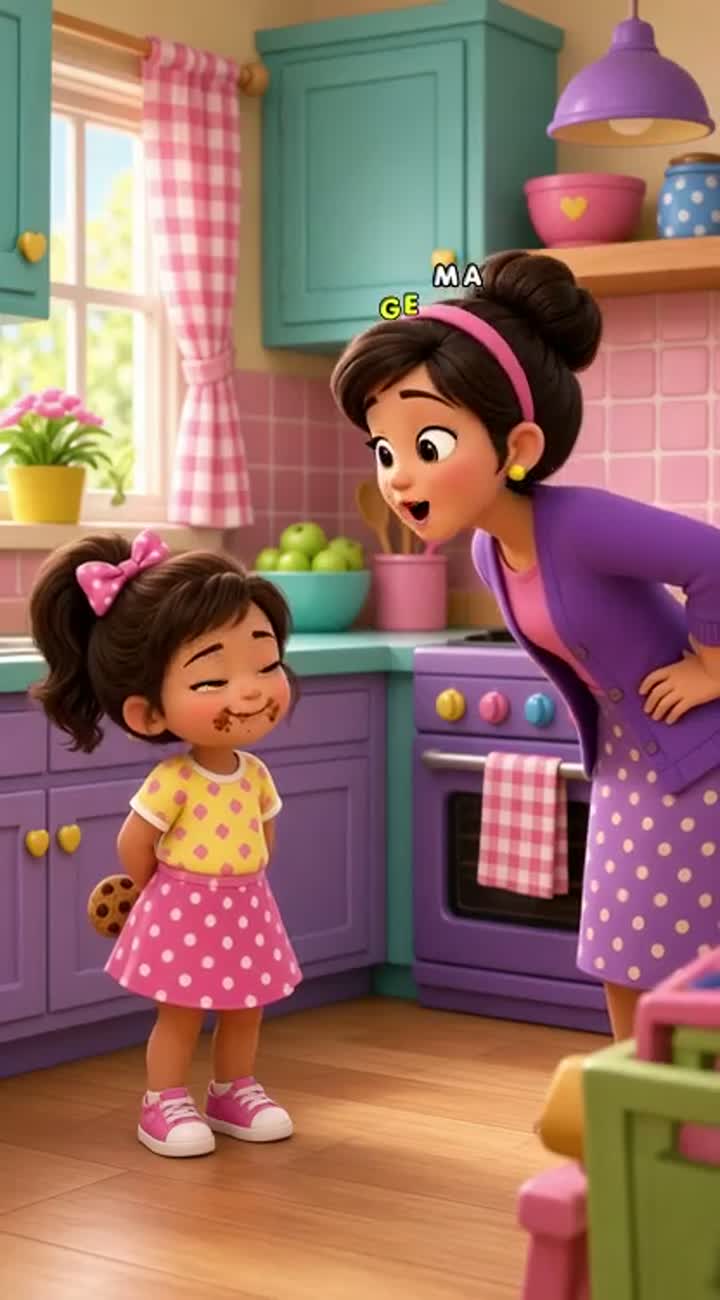 Funny 3D cartoon for young children, vertical 9:16 format — AI cartoon