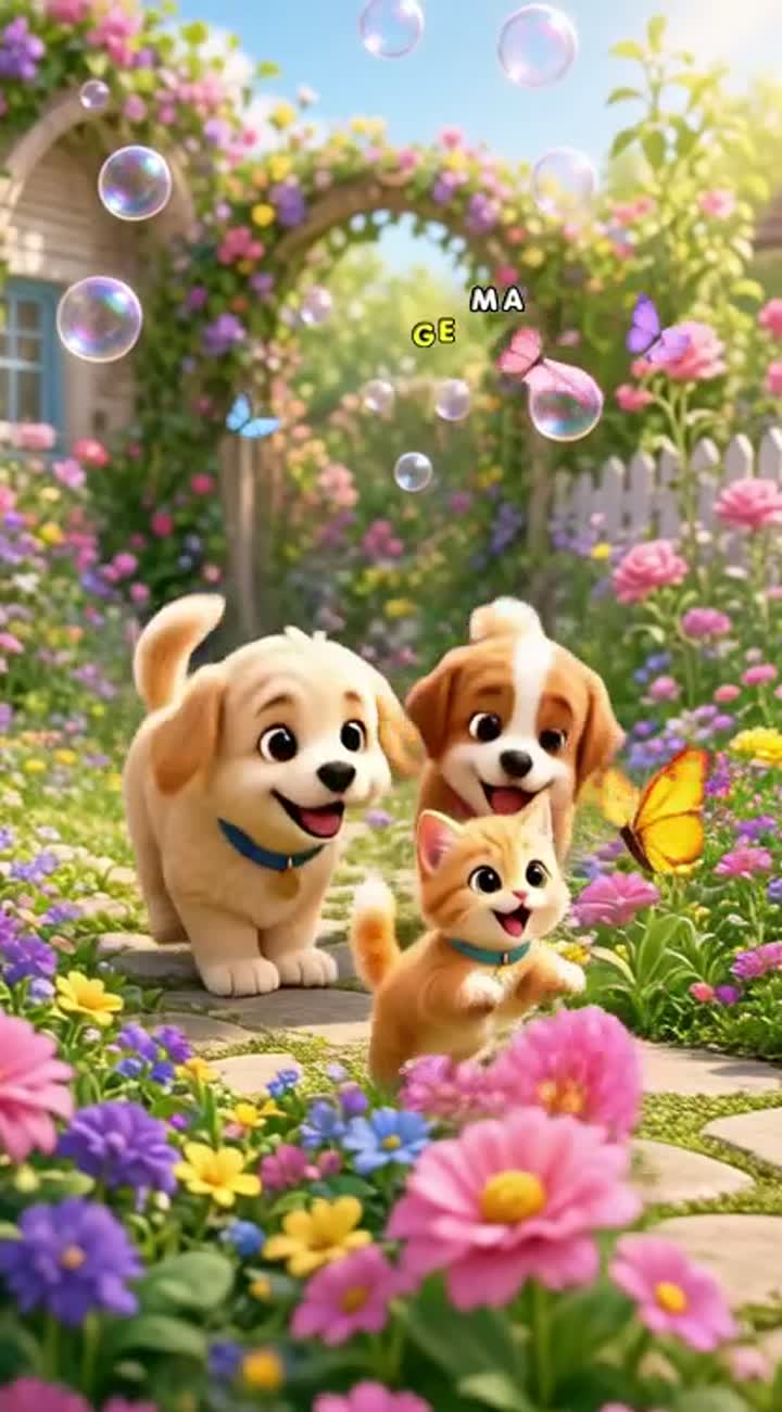 Colorful, adorable 3D animated cartoon for young children — AI cartoon