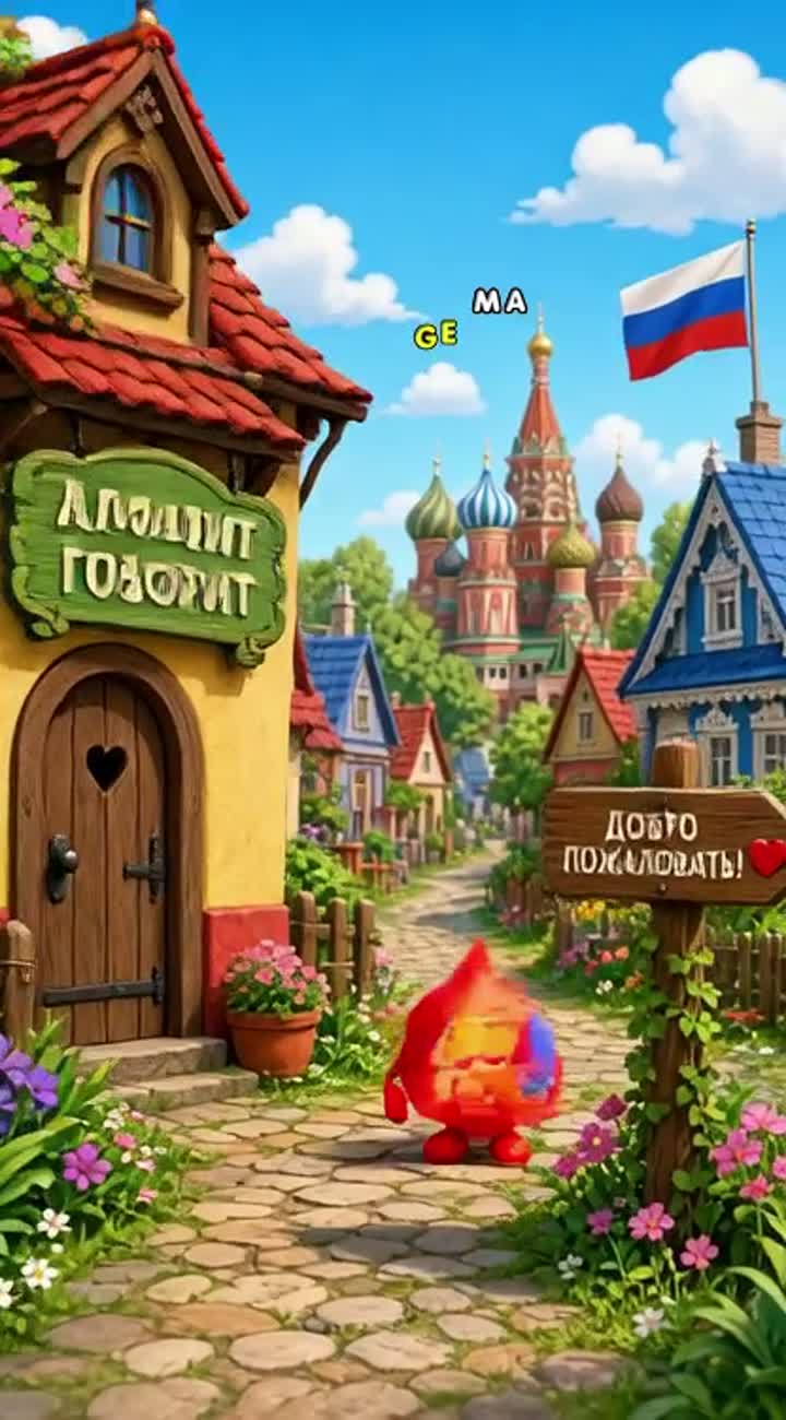 A Russian-speaking alphabet — AI cartoon