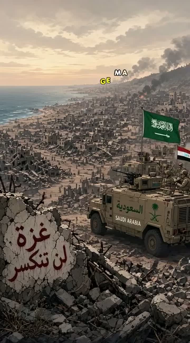 The Saudi government is helping massacre Muslims in Gaza while… — AI cartoon