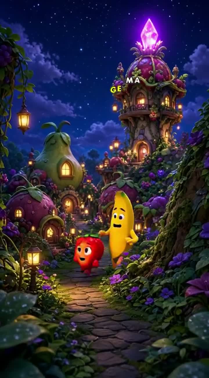The Secret Fruit City — AI cartoon