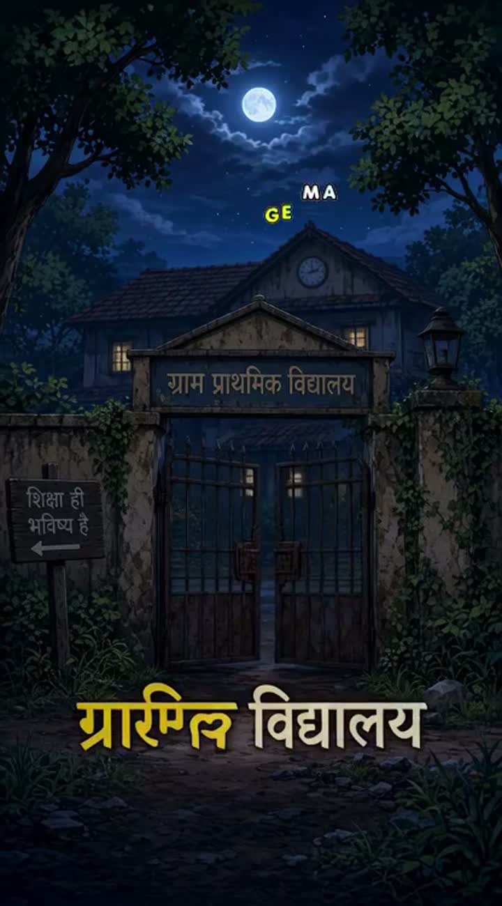 Arrator: Ek gaon mein ek purana school tha — AI cartoon