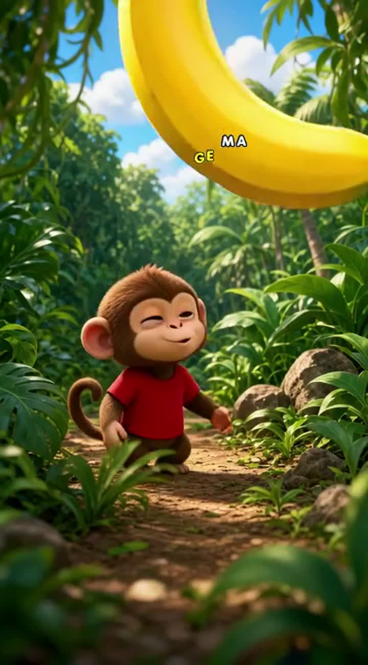 The Monkey's Giant Banana! — AI cartoon