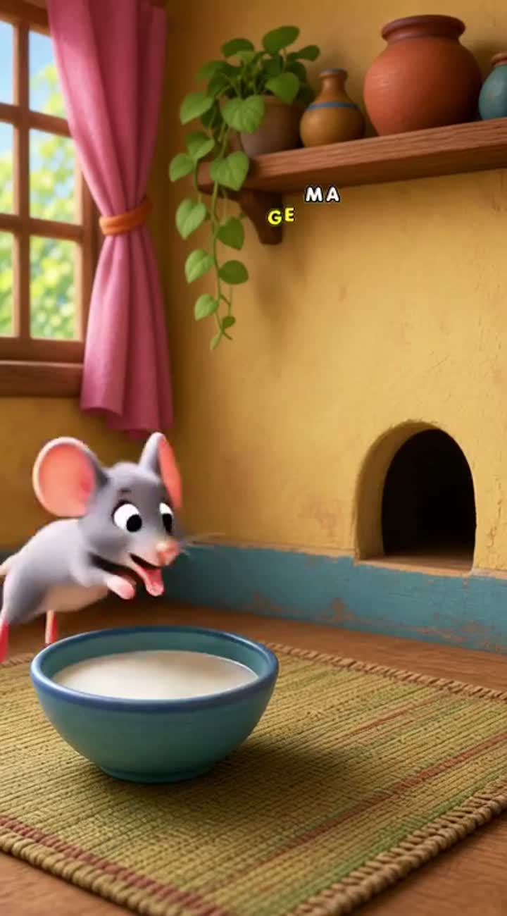 Billi Aur Chhota Chuha — AI cartoon