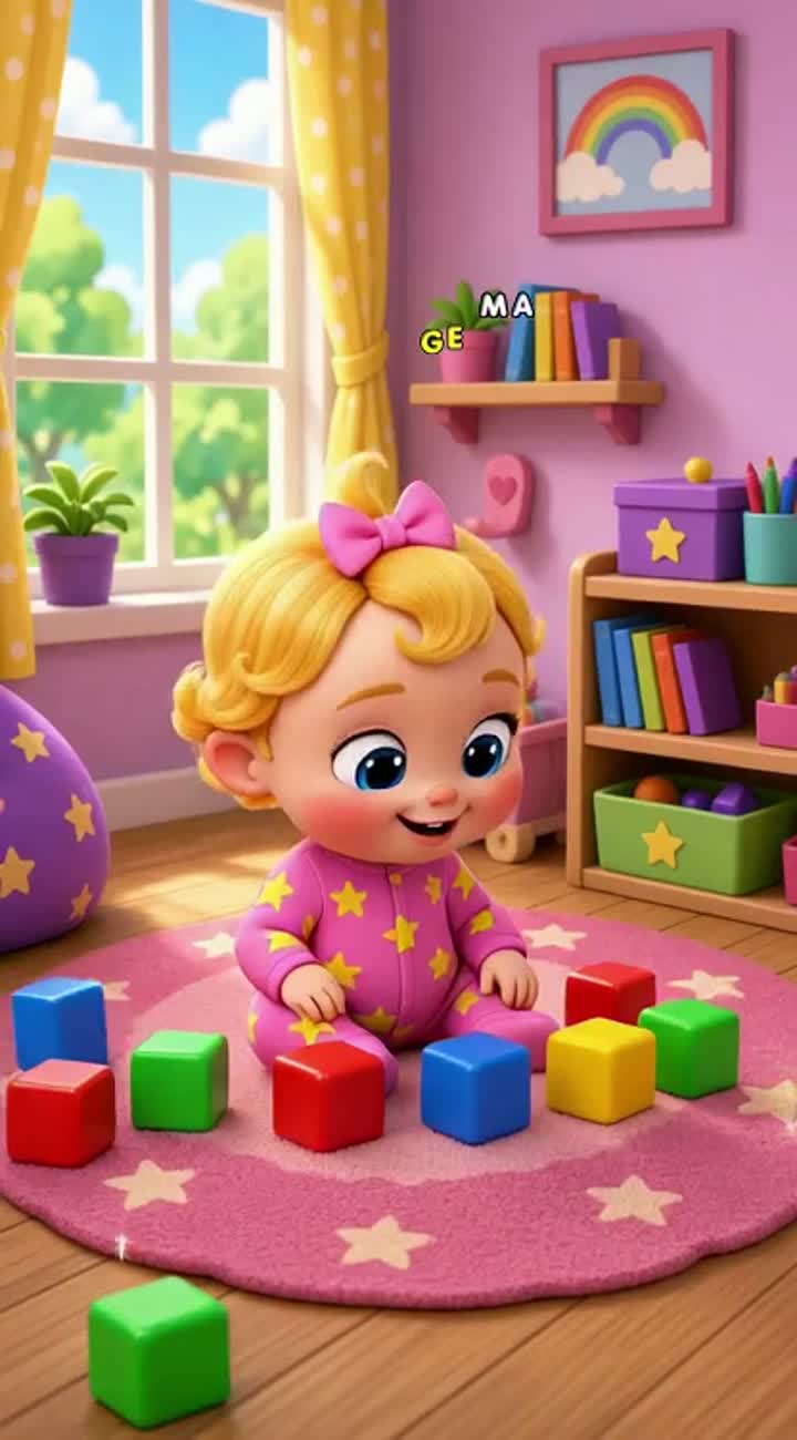 Baby Mia loves to play Animated cartoon with smooth animation… — AI cartoon